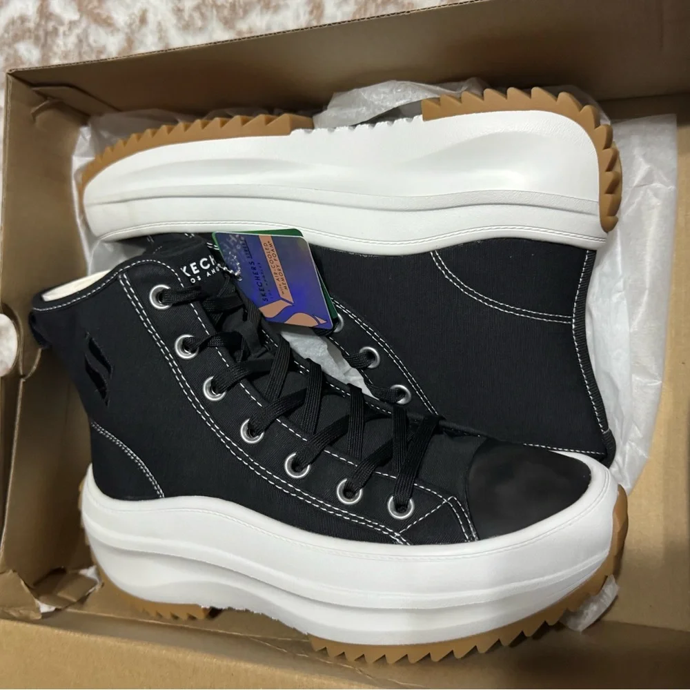 Skechers Black and White High-Top Sneakers - Picture 1 of 8